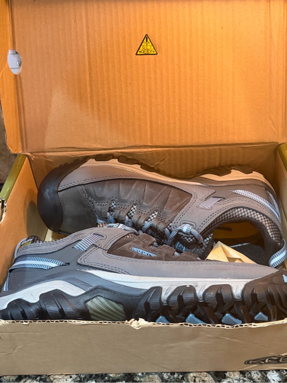Keen Women’s Gray and Black/ Blue Trail Sneakers